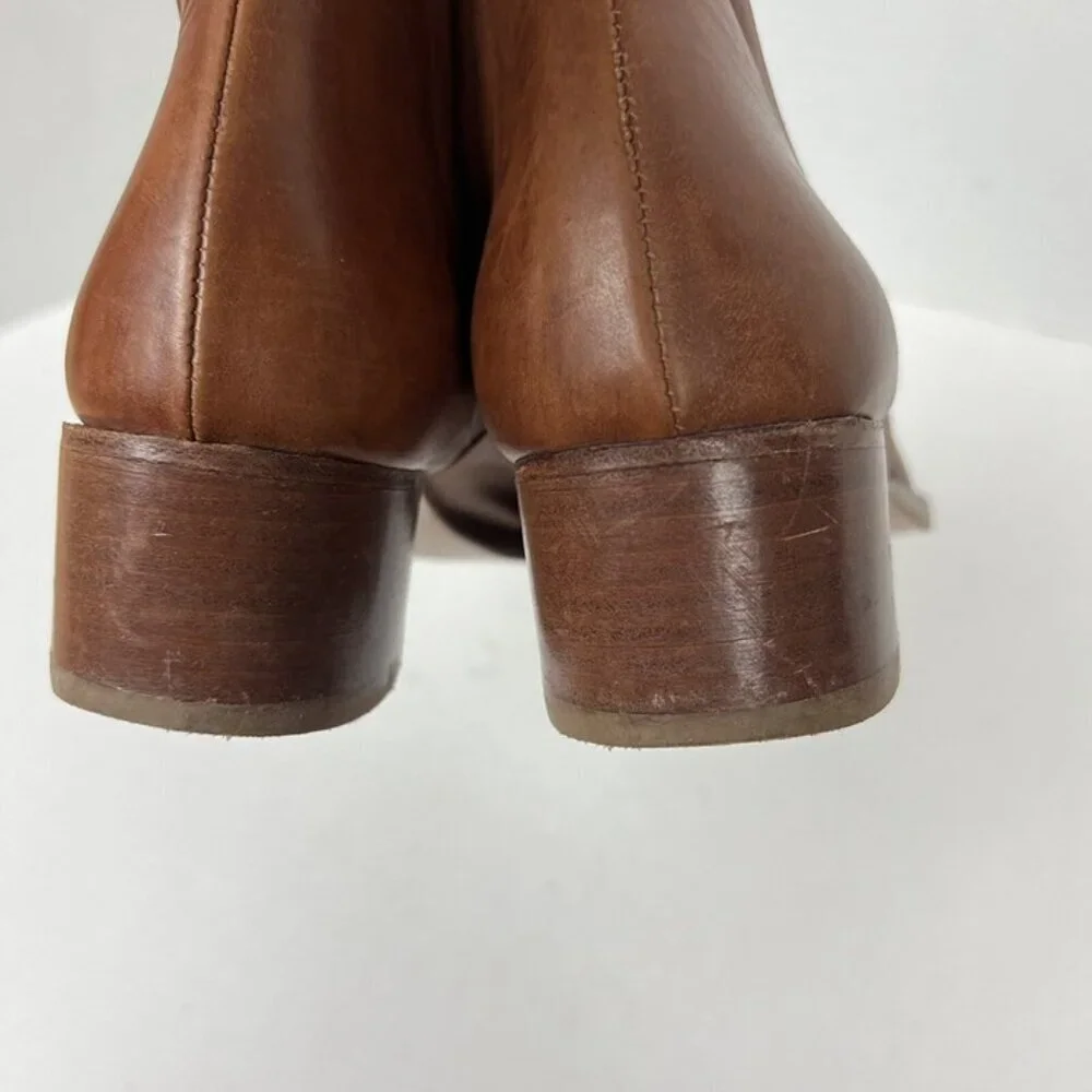 Sabani Florence Made in Italy Leather‎ Ankle Boots Sz 36 US 6 Cognac Preppy